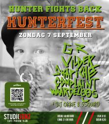 Deze middag is een benefiet voor Hunter, die is gediagnosticeerd met Ewing-sarcoom, een zeldzame en agressieve vorm van kanker die helaas op meerdere plekken in zijn kleine lichaam zit. Met dit evenement willen we aandacht vragen voor de ziekte en geld inzamelen voor Hunter, zijn familie en het goede doel. De entreegelden van dit evenement worden 100% gedoneerd aan dit goede doel. Deze middag zullen 5 geweldige bands optreden: Complaint, Gr, Skapiche?!, Vilder en Waardeloos. De muzikale omlijsting tussen de optredens door wordt verzorgd door DJ Okkie en 5Squad.